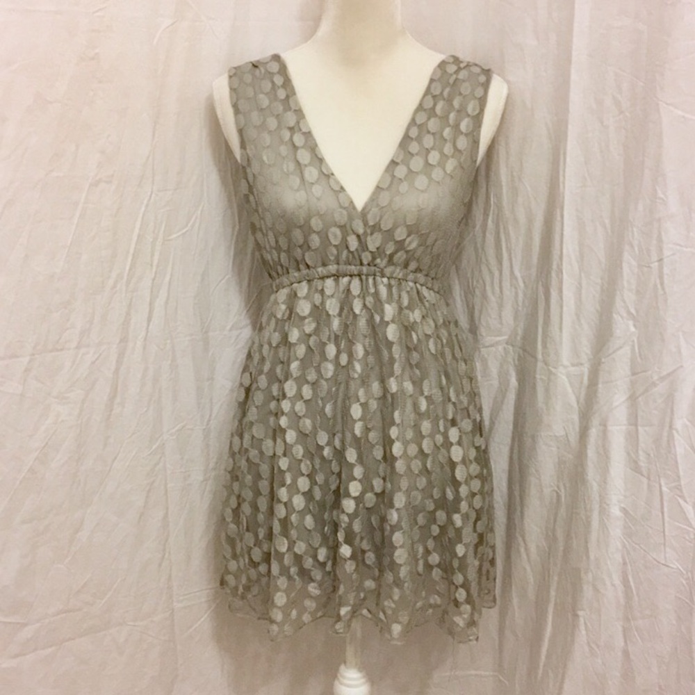 Shikka Lace Dot Mini Dress Tunic Sz S